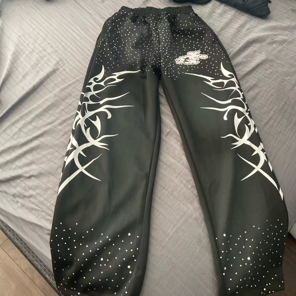 Black and White Graphic Sweatpants